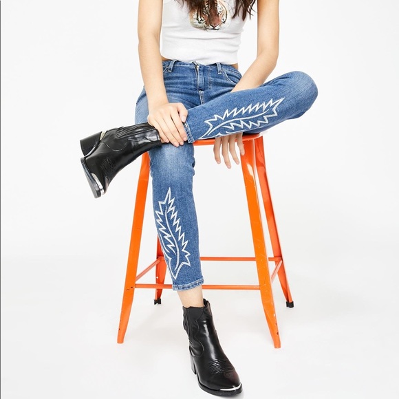 Levi’s 721 High Rise Embroidered Skinny Je… - Picture 2 of 8